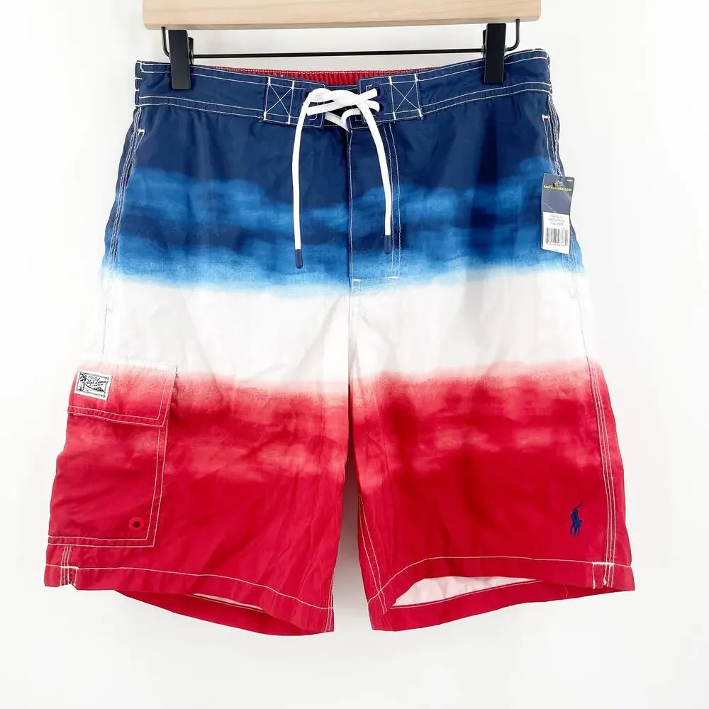 POLO RALPH LAUREN Swim Trunks SZ Small Men's Traveler Shorts Board Tie Dye NWT